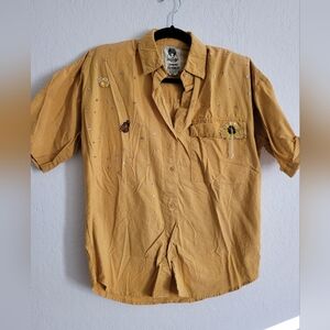 Vintage Y2K Short Circuit embroidered beaded button down | size s